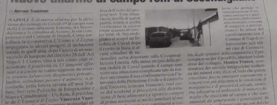 EMERGENZA COVID-19 AL CAMPO ROM DI SECONDIGLIANO: L’UOMO E IL LEGNO IN PRIMA LINEA